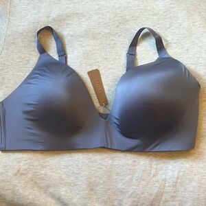 SKIMS WIRELESS FORM T-SHIRT DEMI BRA | SLATE — Size 46D